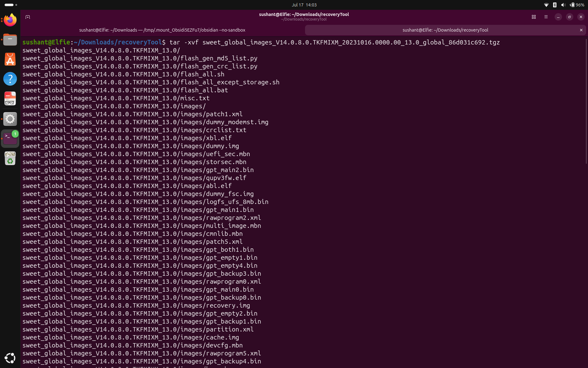 Extracting factory image